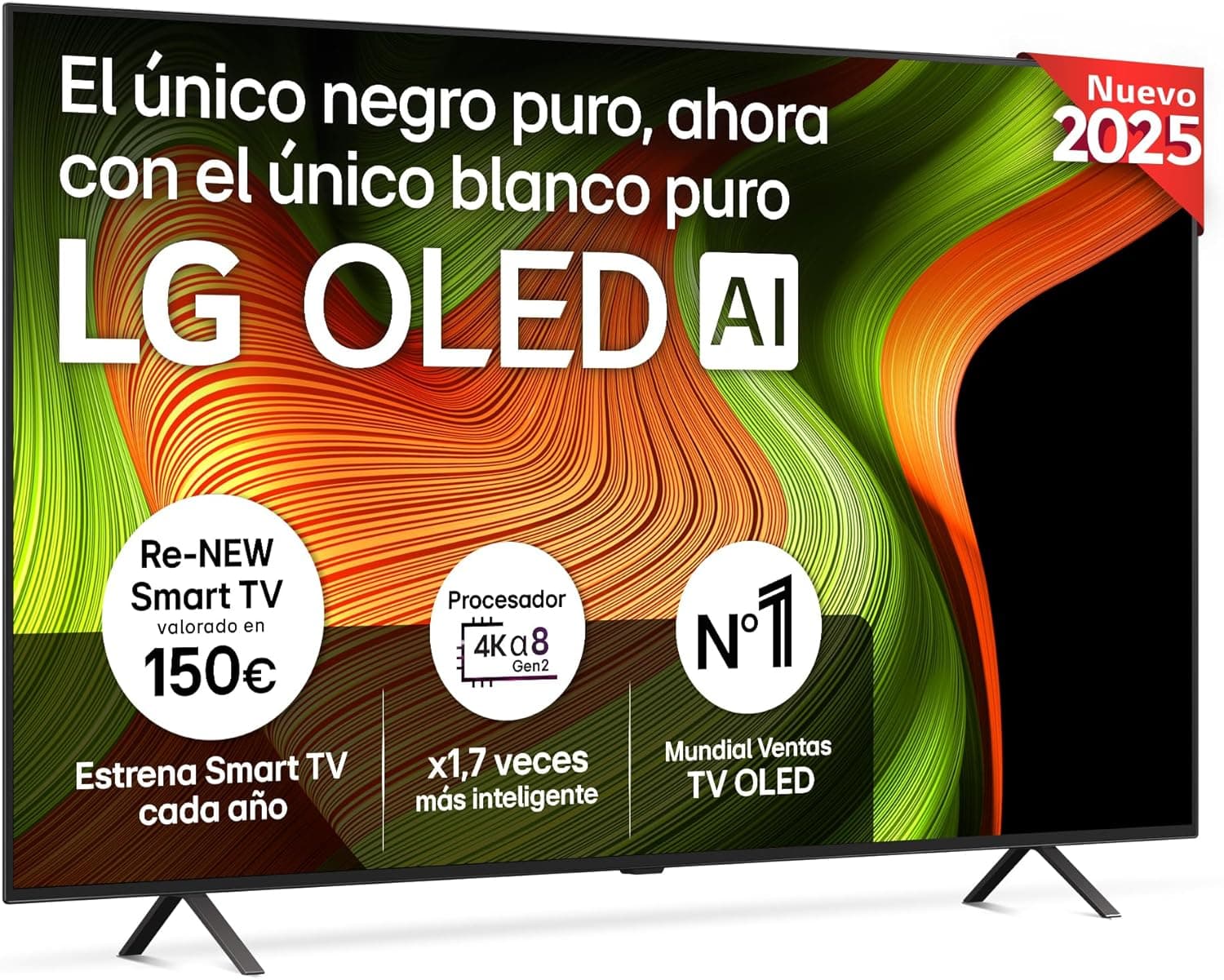 LG OLED77B56LA Televisão de 77", OLED 4K, Smart TV AI B5, WebOS 25, Super Upscaling, Visão Dolby e Dolby Atmos, AMD FreeSync, Alexa/Google Assistant, preto 
