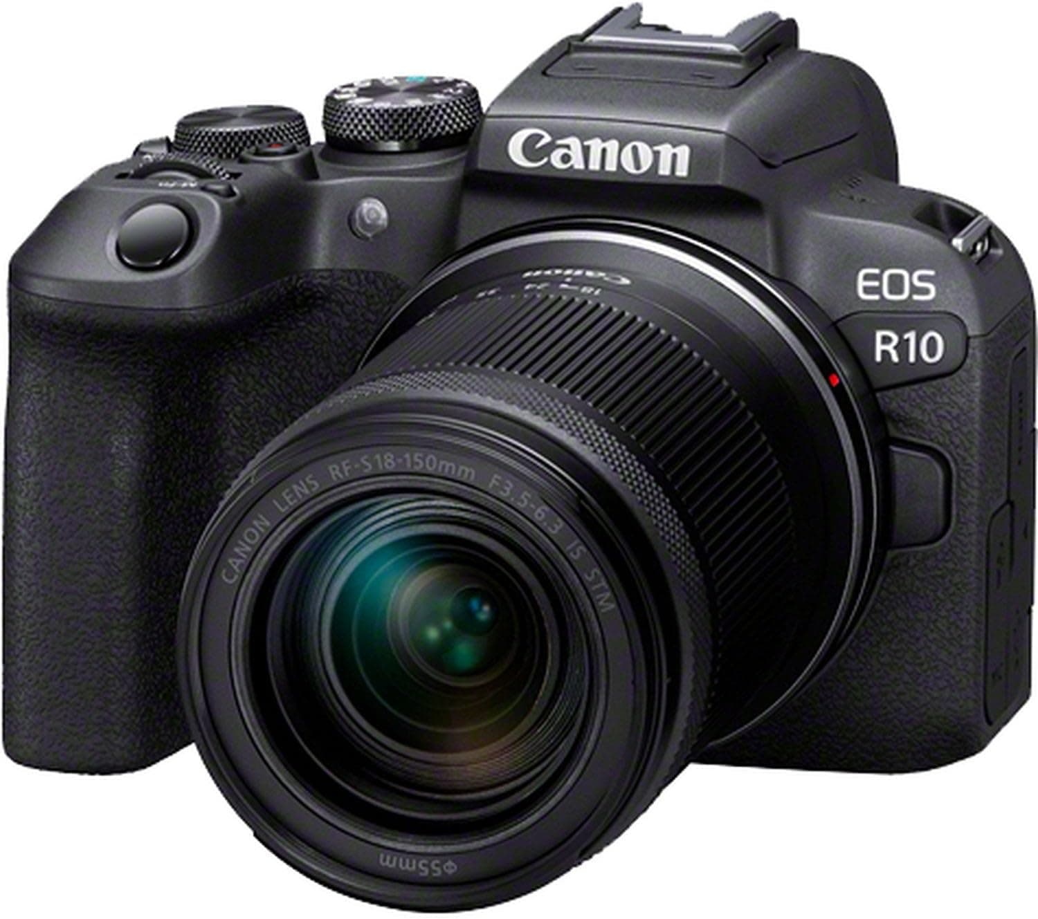 CANON EOS R10 Câmara Mirrorless lente RF-S 18-150 mm F4,5-6,3 IS STM, câmara móvel APS-C (24,2 MP) -4 EV, vídeo 4K 60 fps, duplo Pixel CMOS AF II, ecrã de tamanho Ângulo de toque Variável, preto
