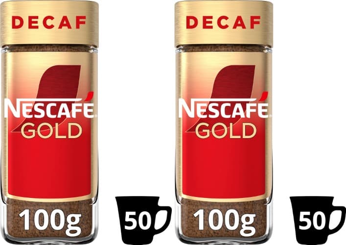NESCAFÉ GOLD Descafeinado | Café solúvel 100% arábica em frasco de vidro, 100 g