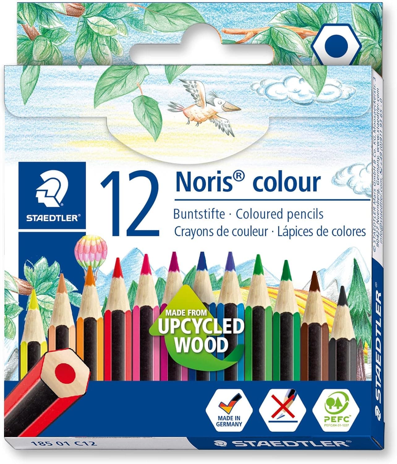 STAEDTLER 185 01 C12 Noris - Lápis para colorir (12 unidades), cores sortidas