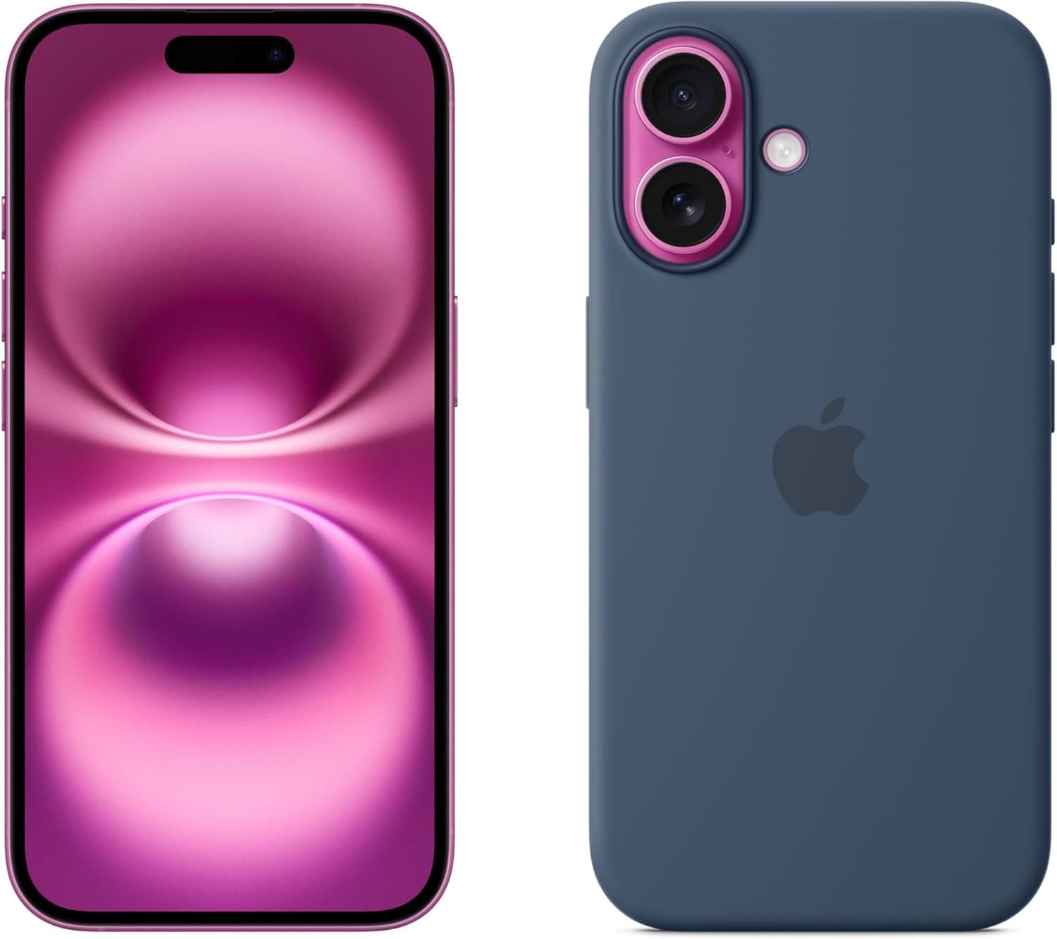 Apple iPhone 16 (128 GB) - rosa capa de silicone com MagSafe - Denim