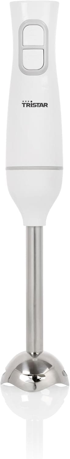 Liquidificadora de mão tristar, batedeira de mão com pé de aço inoxidável, função de pulso e turbo, forma ergonómica, branca, MX-4880