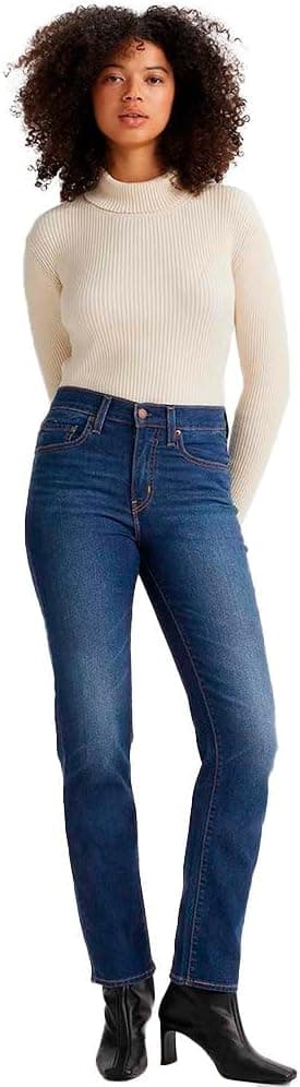 Levi's 724 High Rise Straight Calças de ganga para mulher 31W / 32L Chelsea Carbon Glow
