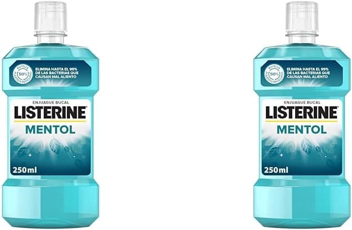 Listerine Enxaguar oral, mentol, 250 ml (embalagem de 2)