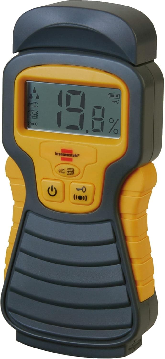 Brennenstuhl detetor de humidade MD de bateria 9V (sensor de humidade, determinação de humidade, para madeira, tapetes ou outros materiais de construção) preto