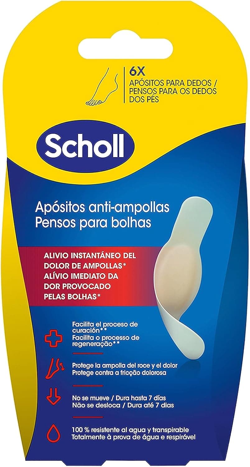 Scholl Pensos para bolhas nos dedos x6 - alívio instantâneo e ciclismo rápido - impermeável e respirável - tamanho pequeno