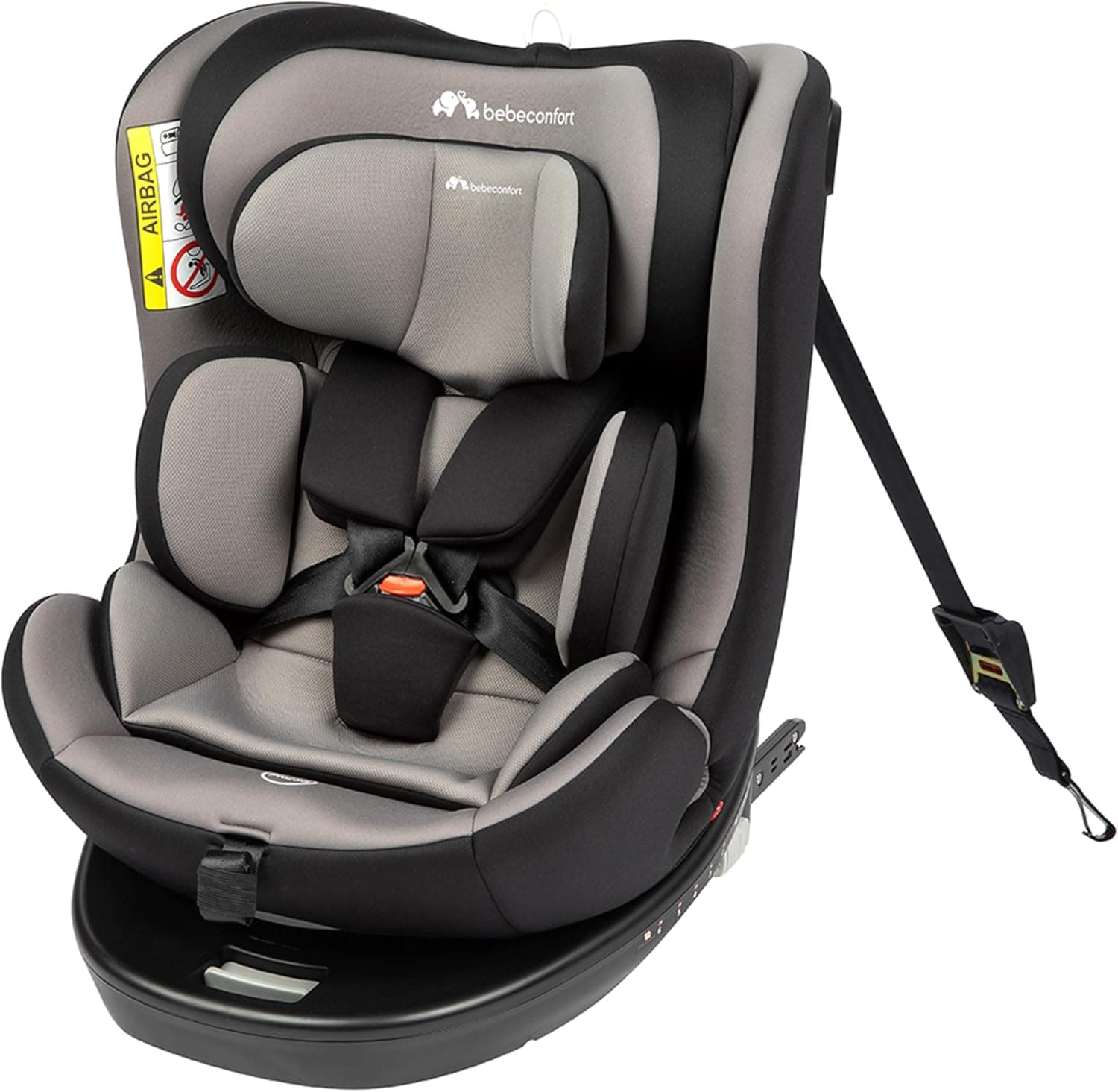 Bebeconfort EvolveFix i-Size, cadeira de carro 360, 0-12 anos, 40-150 cm, cadeira de carro ISOFIX, apoio de cabeça 9 posições, 5 posições reclinadas, proteção lateral, com fixação superior, cinzento