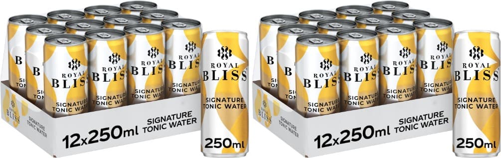 Royal Bliss Signature Tonic tonica, aromática e refrescante, conjunto de 12 latas de 250 ml