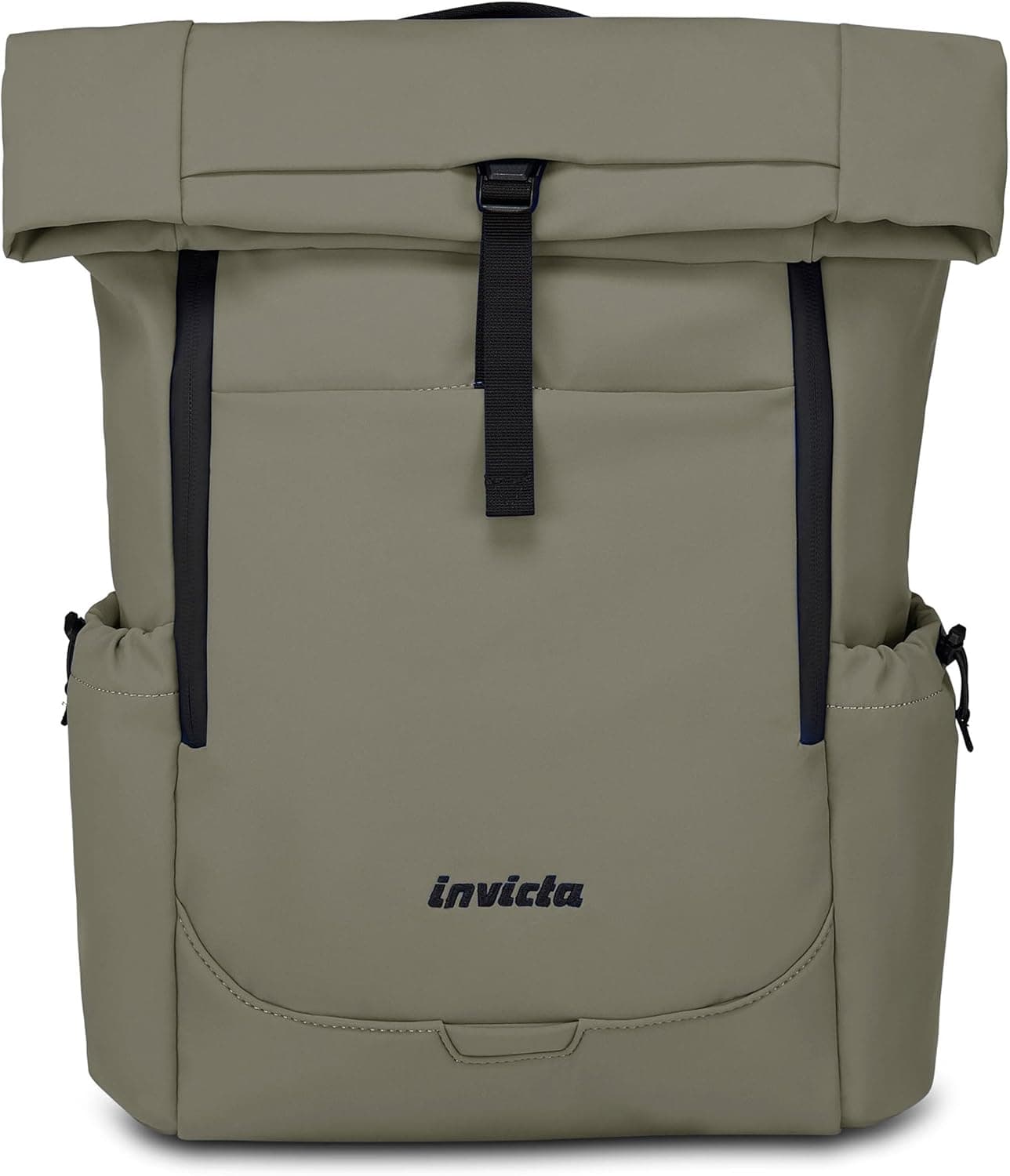Invicta Mochila de trabalho Invict-Act Fold, cinzento, monocompartimento com bolso PC de 15,6", bolso para garrafa e fundo reforçado, mochila espaçosa de 32 l para escritório e universidade, para