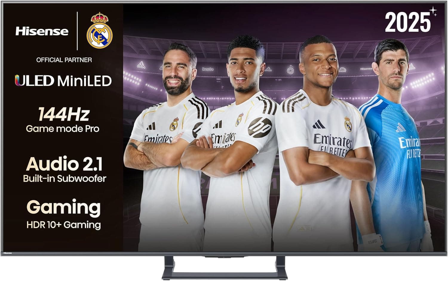 Hisense 50E8Q Mini LED Smart TV, Quantum Dot, 144 Hz, subwoofer integrado, Dolby Vision IQ & Dolby Atmos, Full Array Local Dimming, processador Hi-View Engine