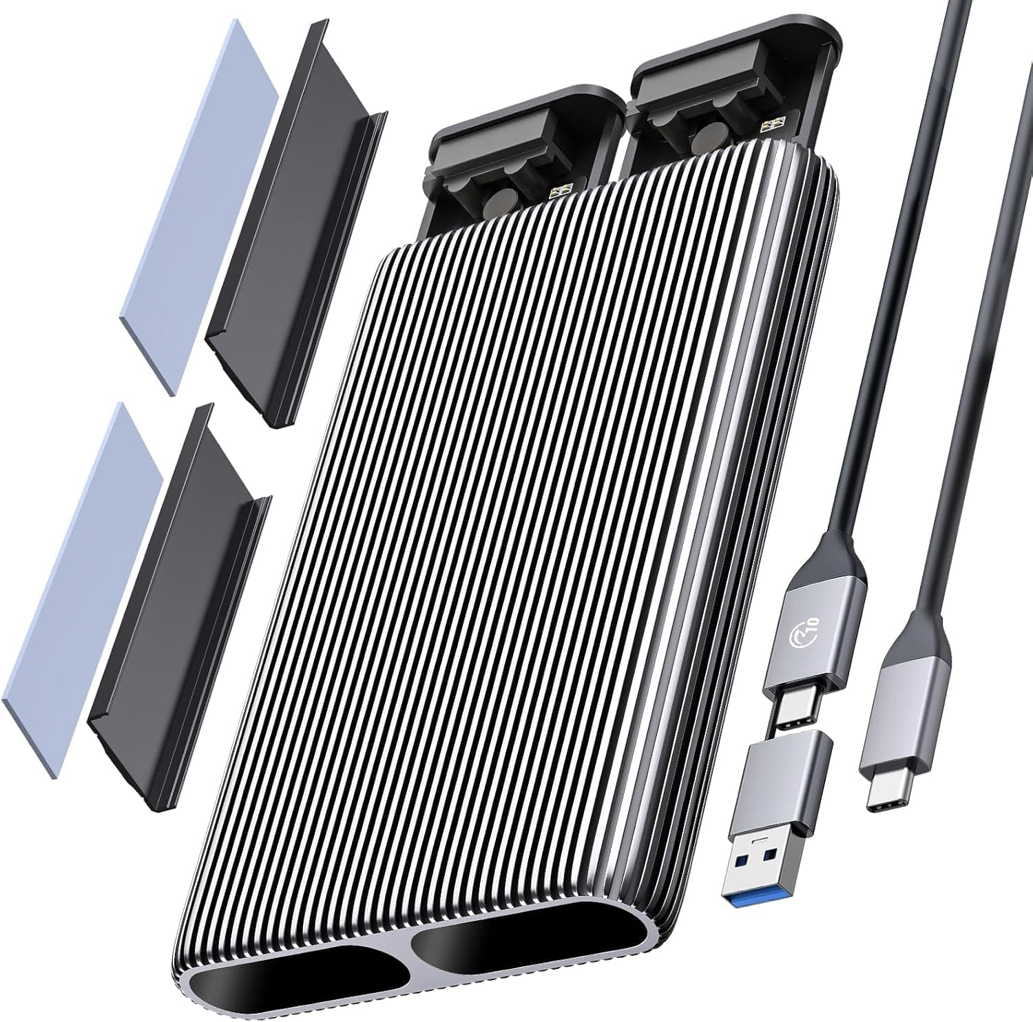 ORICO AM2-2N | Caixa dupla para SSD NVMe M.2 com ligação USB-C 10 Gbps e instalação sem ferramentas