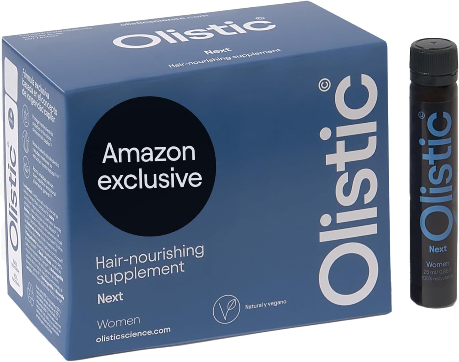 Olistic WOMEN NEXT - 28 Ampolas de tratamento anti-queda cabelo para mulheres a partir de 50 anos, fortalece as fibras e ajuda a prevenir a queda do cabelo, natural, vegano e sem glúten