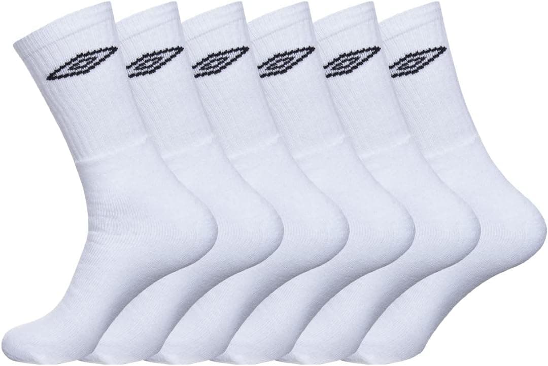 Umbro Meias desportivas masculinas resistentes - pacote de 6 pares