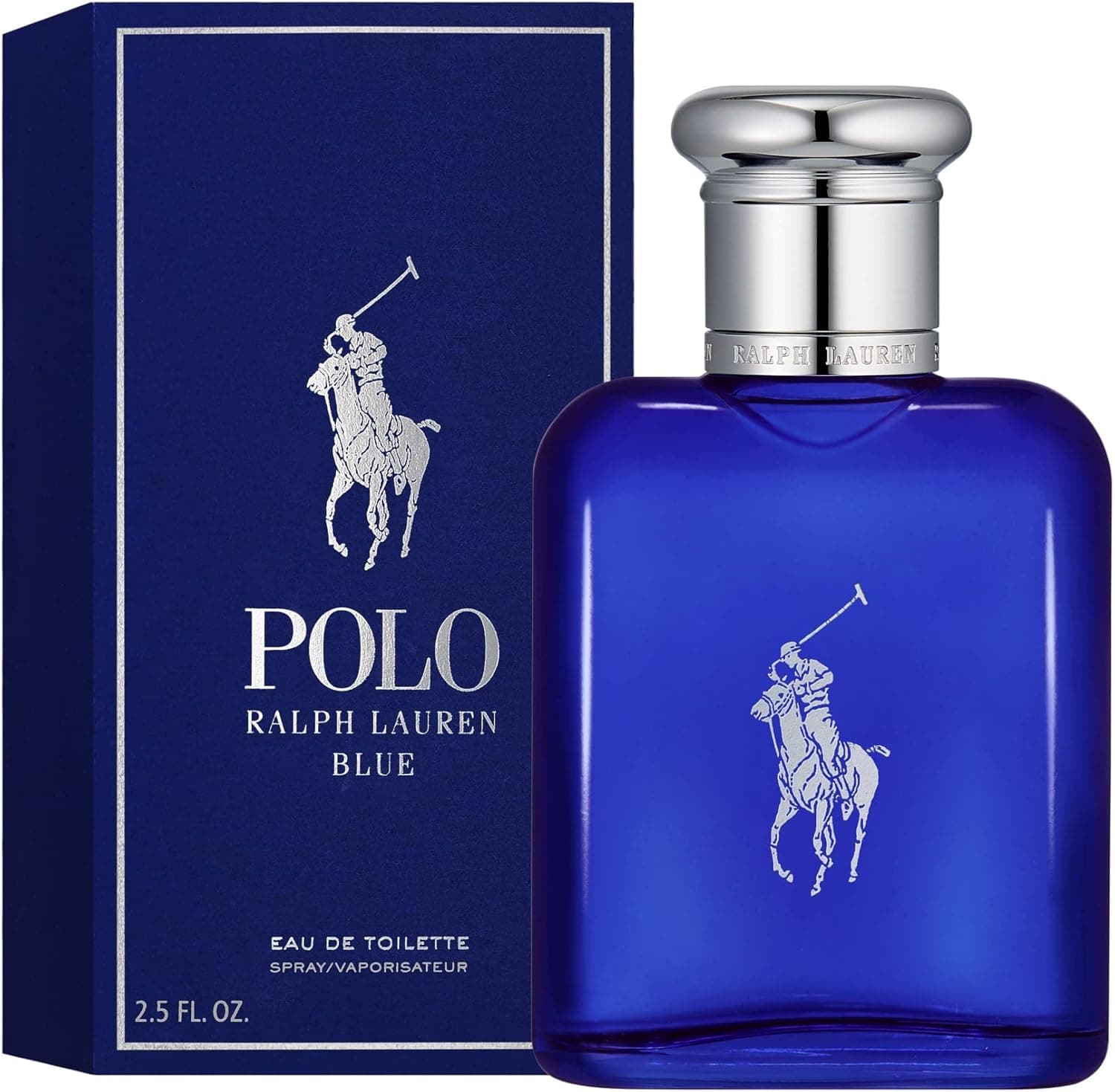 Ralph Lauren Polo Blue Eau de Toilette, aroma masculino e cítrico, intensidade média, fragrância estimulante, uso diário, longa duração, perfume de luxo para homens, 75 ml