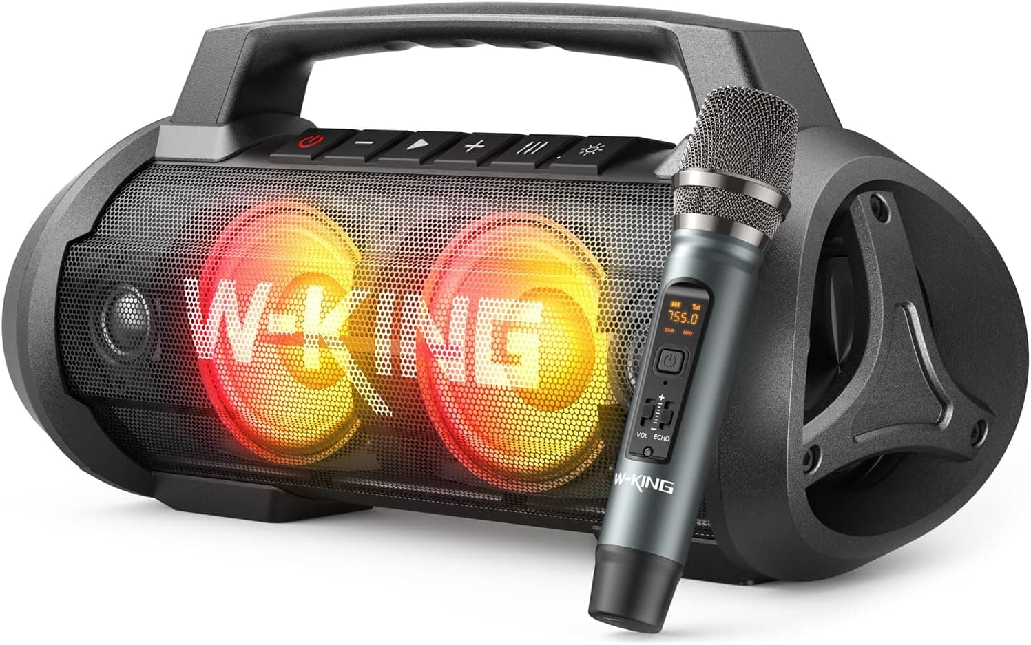 W-KING 70 W (120 W Pico) Coluna portátil com microfone sem fios, D10, Bluetooth, impermeável IPX6, 42 horas de autonomia