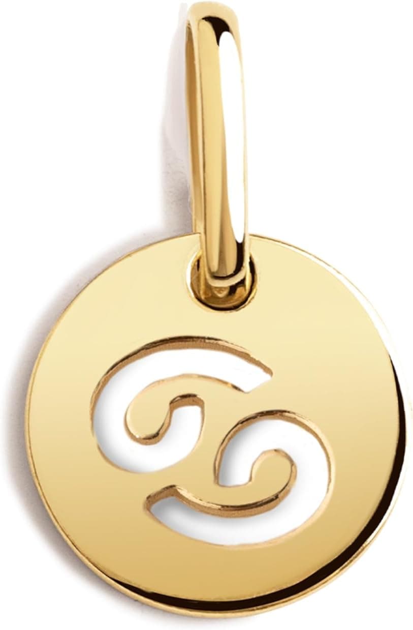 Singularu Mini Medallion Zodiaco | Charm em prata com banho de ouro 18k para colar signo Caranguejo