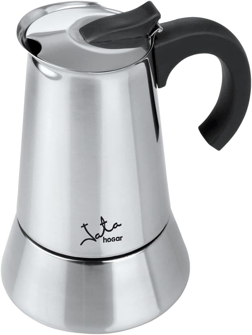 Jata CAX112 - Cafeteira italiana de indução, capacidade de 12 chávenas, adequada para todos os tipos de cozinhas, corpo de aço inoxidável