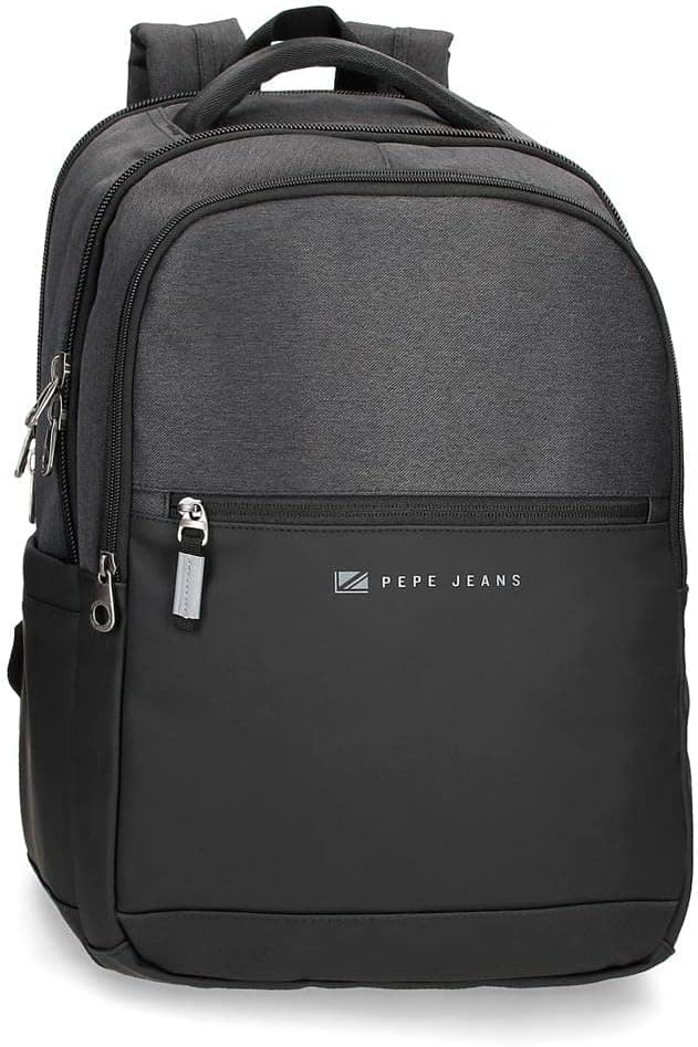 Pepe Jeans Jarvis Mochila para portátil ajustável sintético, Preto, 31x44x15 cms, Mochila
