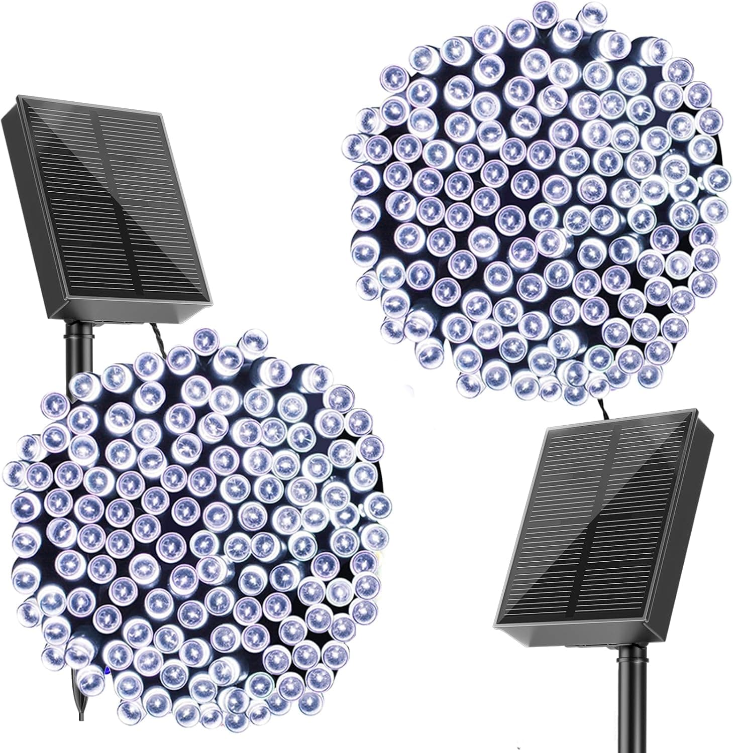 SOLARBABY 2 grinalda luzes solares exteriores, 20 m 200 LED luzes solares LED exterior jardim corrente de luzes solares 8 modos IP65 luzes de Natal exterior decoração para exterior interior festa