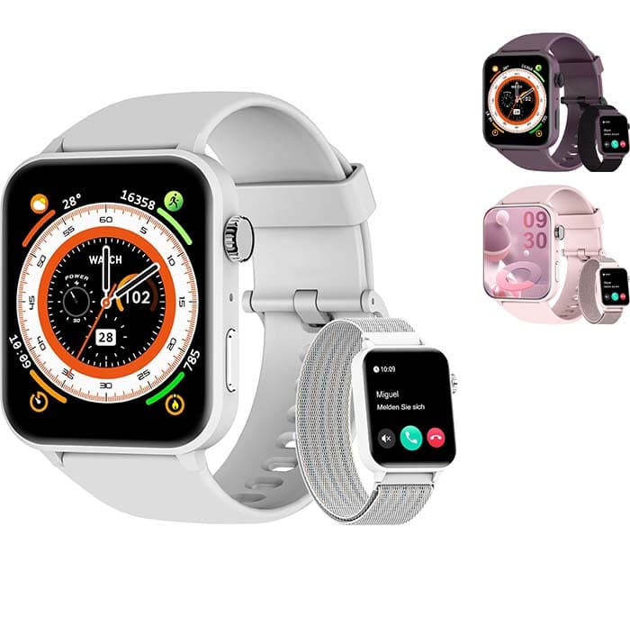 Blackview Relógio inteligente homem mulher, 1,85" Smartwatch com chamadas Bluetooth, oxímetro (SpO2)/pulso / monitor de sono/podómetro, 100 modos desportivos pulseira atividade para Android iOS