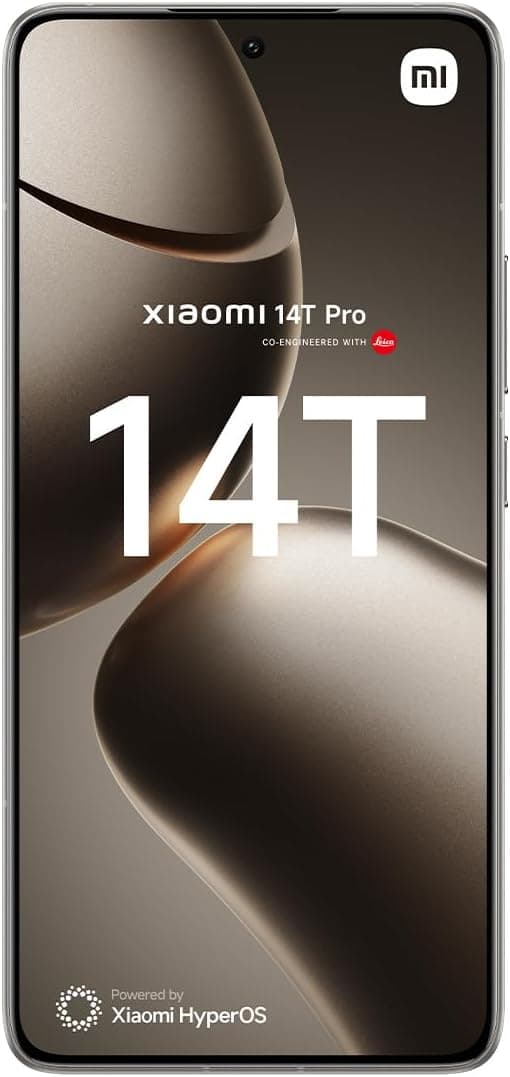 Xiaomi 14T Pro Smartphone de 12 + 512 GB, lentes Leica Summilux, MediaTek Dimensity 9300, ecrã AMOLED de 144 Hz, HyperCharge de 120 W, cinzento titânio