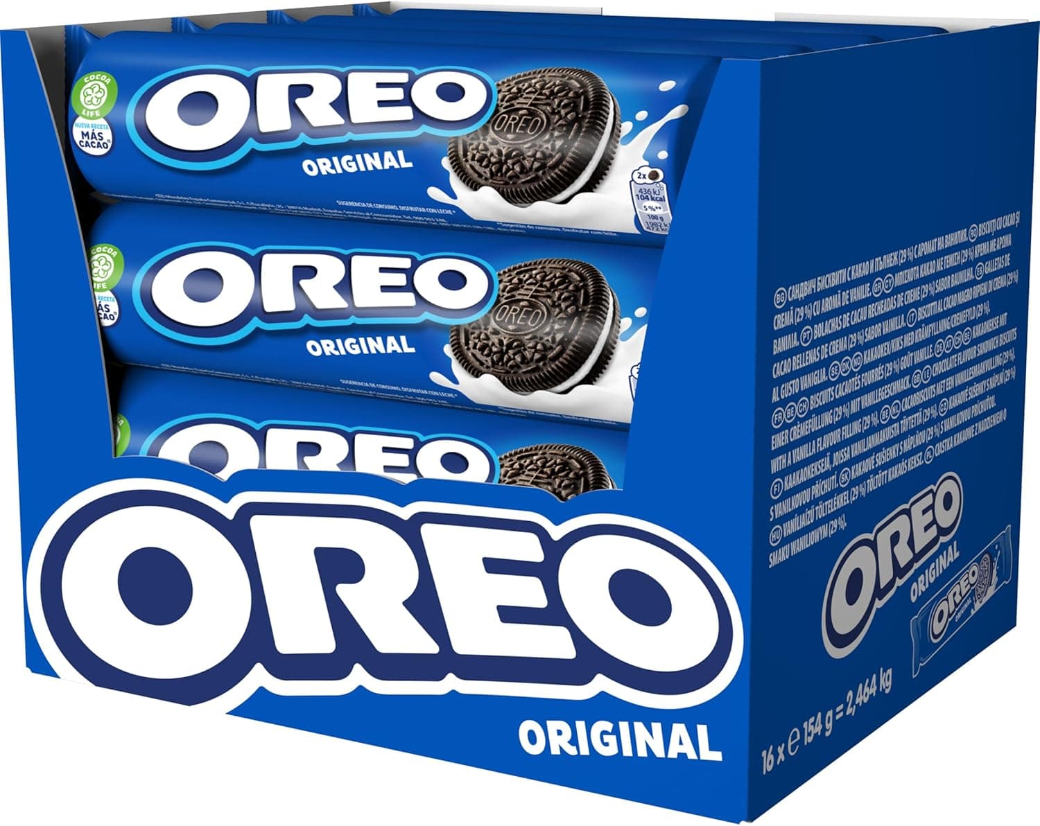 Oreo Original bolachas de cacau recheadas com creme sabor baunilha 154 g - pacote de 16