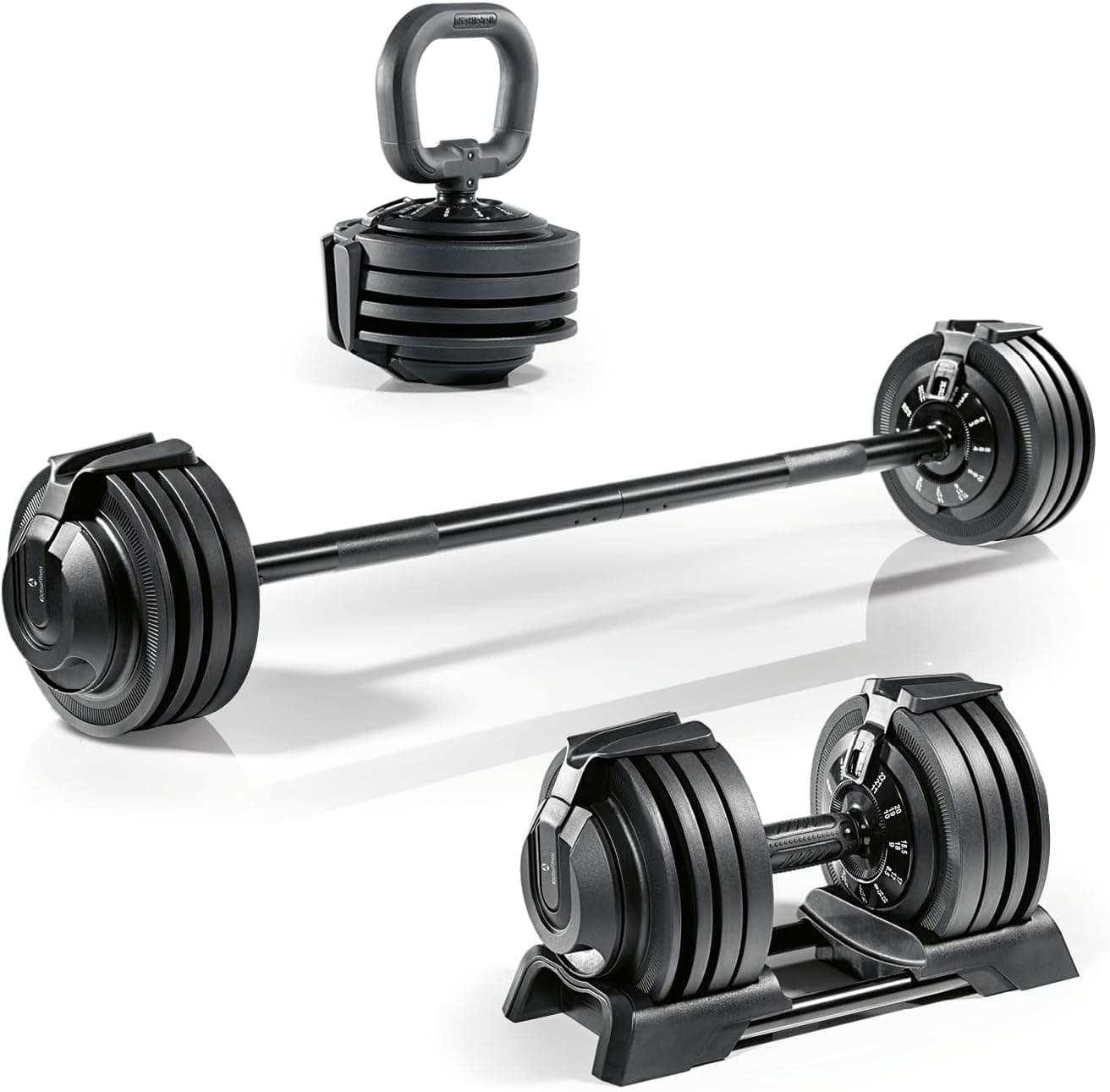 #DoYourFitness Conjunto de halteres multifunções de 3 a 24 kg | Ajustável a halteres e pesos russos | Treino versátil em casa, ideal para construção de força e resistência