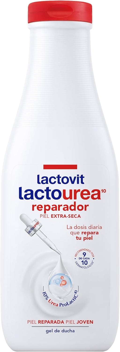Lactovit - Gel de duche reparador lactoureia, hidratante, neutro e repara, pele forte e jovem, textura cremosa e leve, com proteção de cálcio e lactourea, para peles muito secas ou extra secas, 550 ml