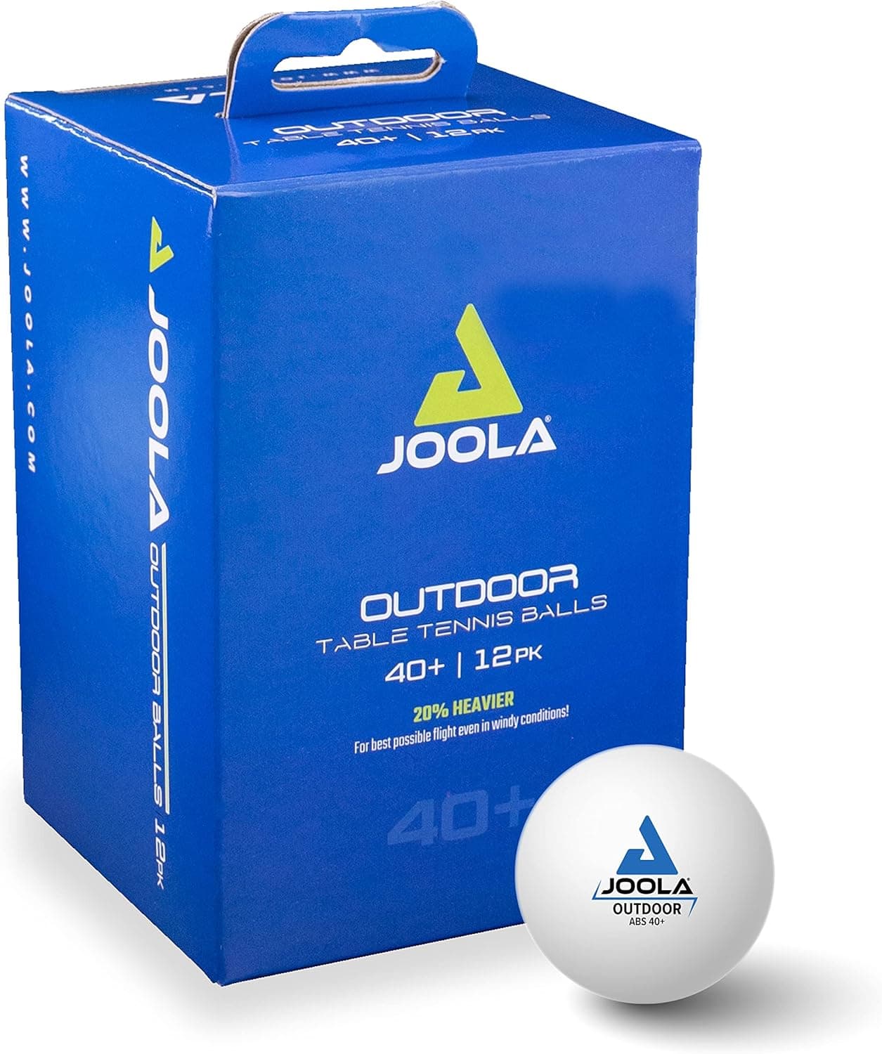 JOOLA Outdoor | Conjunto de 12 bolas de ténis de mesa resistentes para exterior