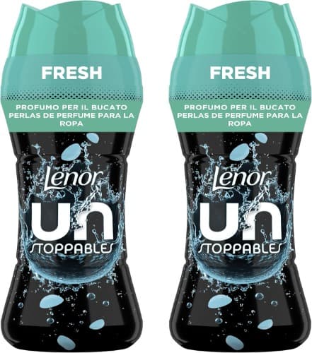 Lenor Unstoppables Fresh | Pérolas de perfume para roupa com fragrância fresca e duração até 12 semanas, 270 g x 2