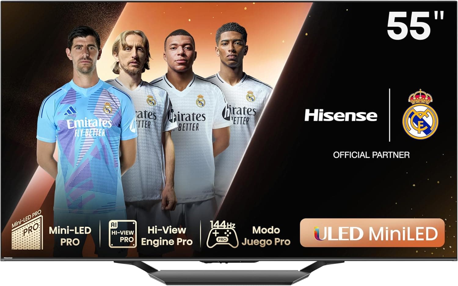 Hisense 55U7NQ Mini-LED TV, 55 polegadas, com Quantum Dot Colour, modo de jogo de 144Hz VRR 240 fps, Full Array Local Dimming, processador Hi-View Engine, Dolby Vision IQ & Dolby Atmos (2) 024