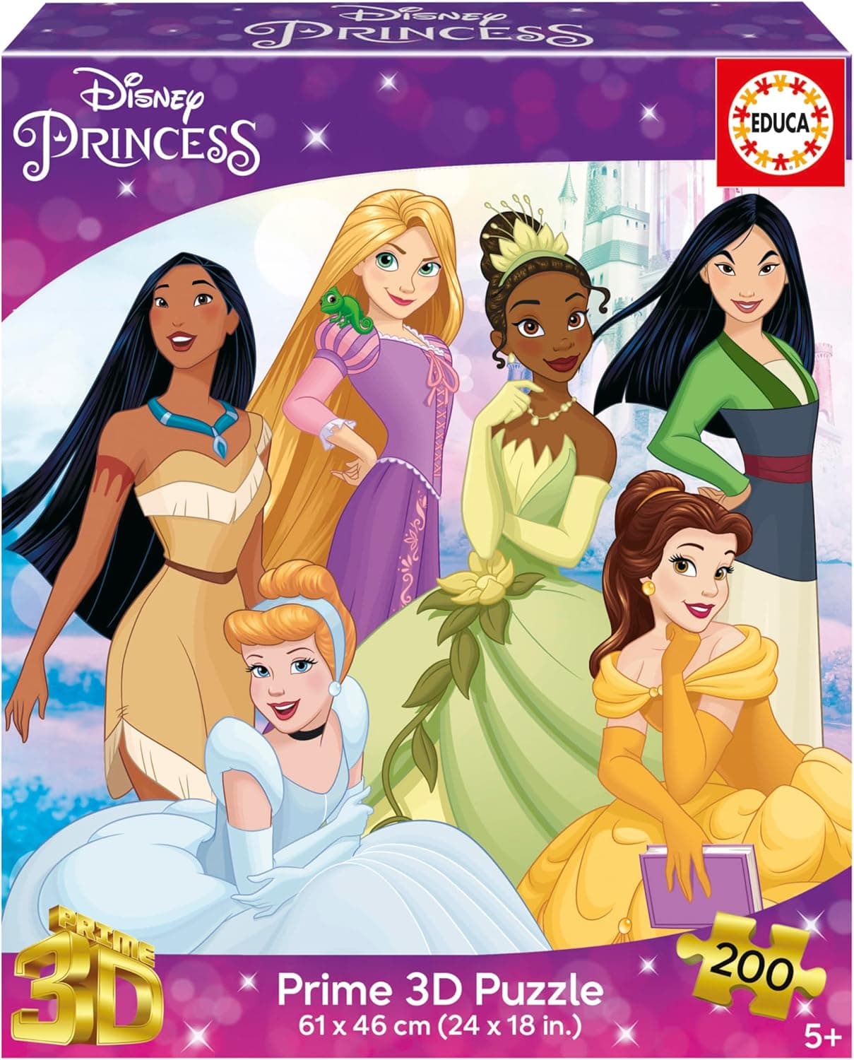 Educa Disney Princesas | Puzzle 3D lenticular de 200 peças para crianças