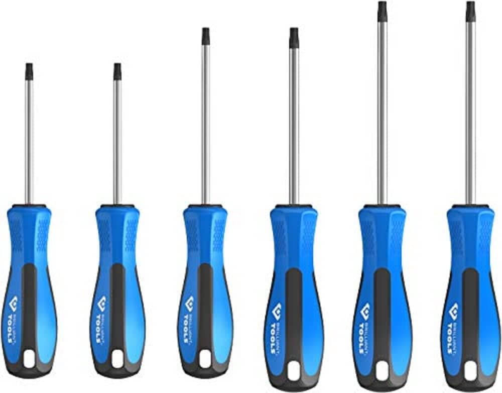 KS Tools Brilliant Conjunto de chaves de fendas, 6 peças, perfil TX