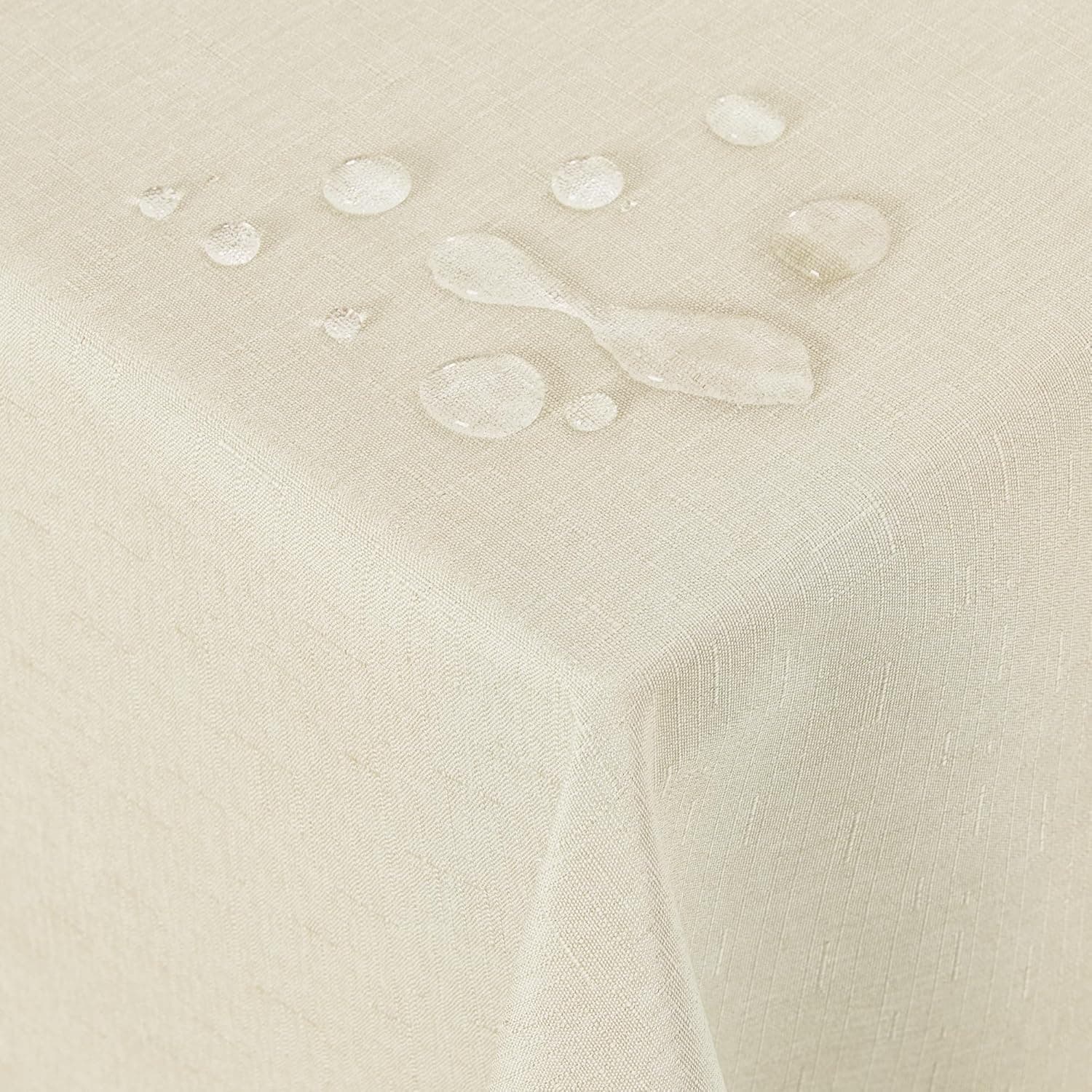 Deconovo Toalhas de mesa retangular, efeito linho para cozinha, 130 x 280 cm, bege