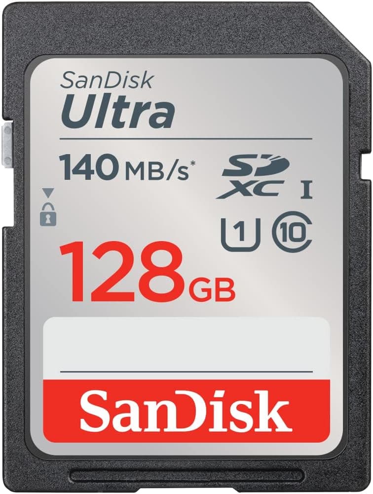 SanDisk Ultra SD Card 128GB | Cartão de memória SDXC para câmaras com velocidade até 140 MB/s