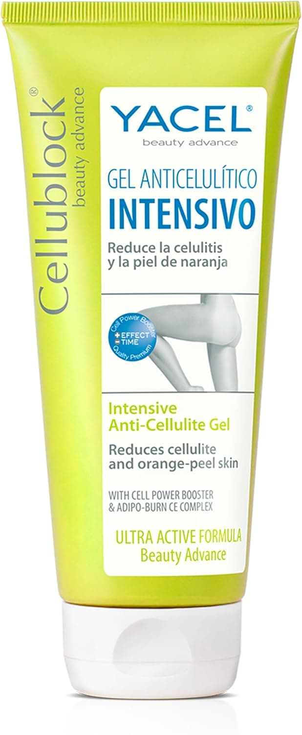Yacel Cellublock - Creme anti-celulítico, anticelulite potente, reduz a retenção de líquidos e elimina toxinas e pele de laranja, 200 ml