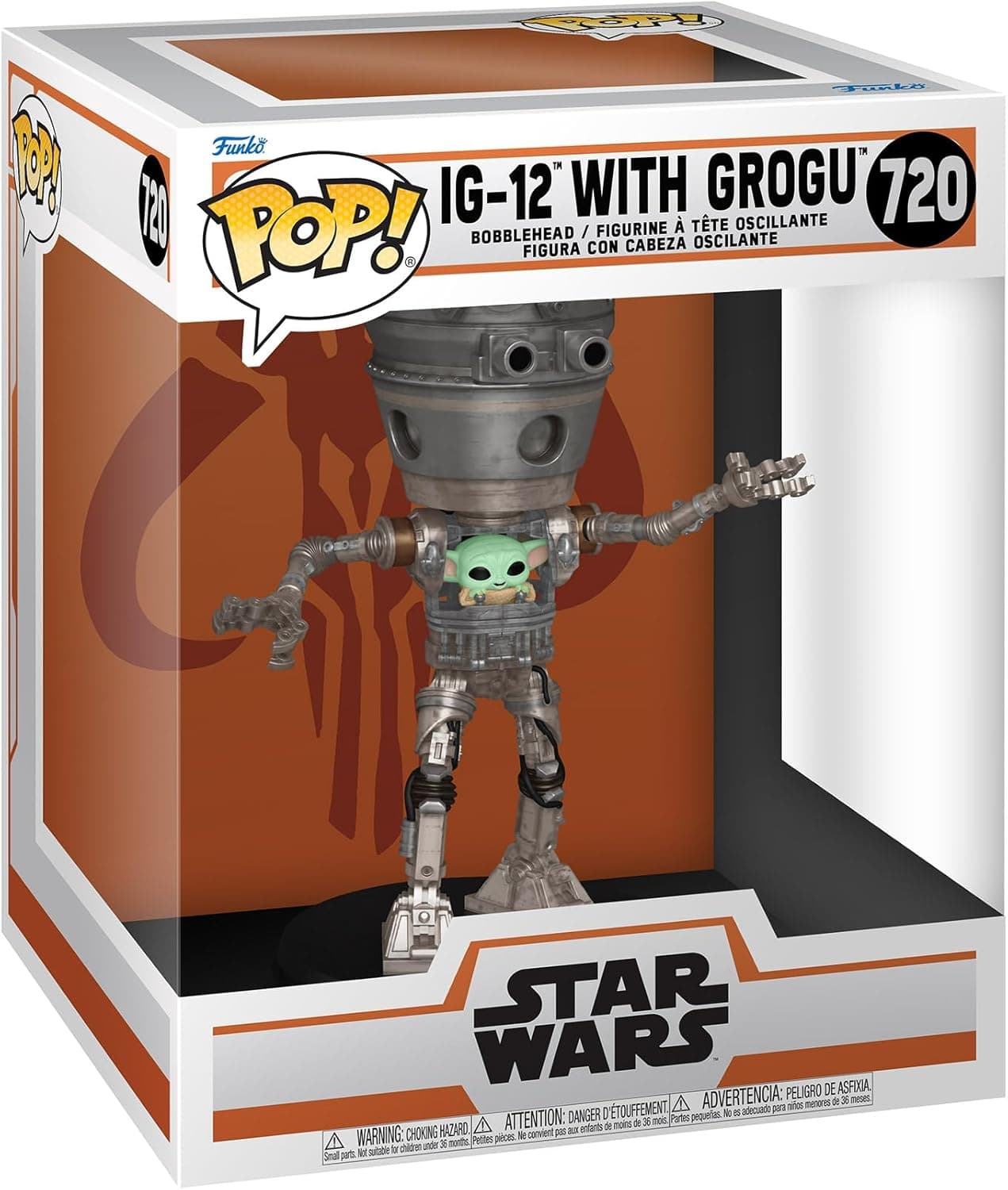 Funko Pop Deluxe Grogu IG-12 The Mandalorian | Figura colecionável em vinil para fãs de TV