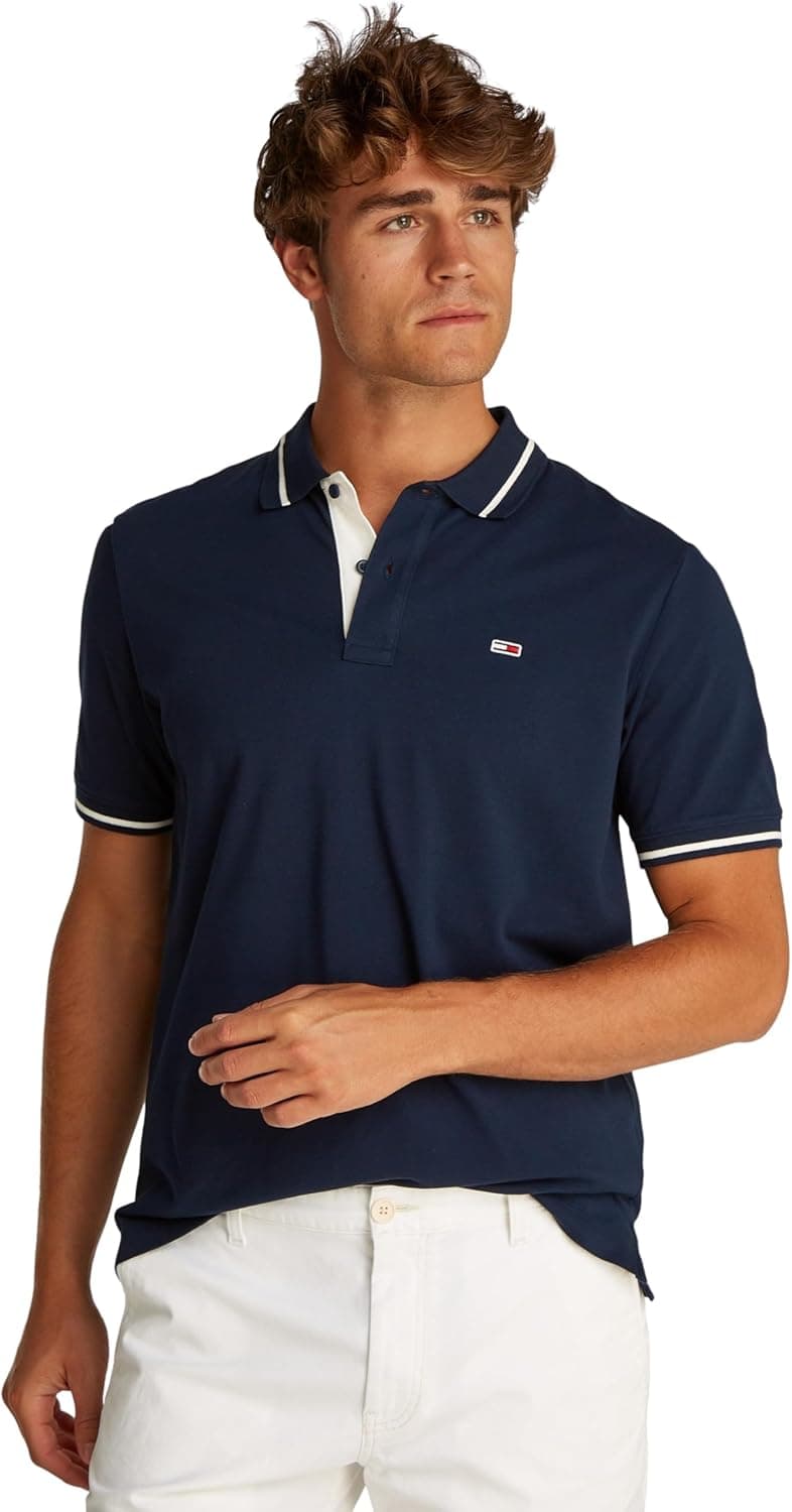 Tommy Jeans Polo de manga curta para homem Tipped regular Fit