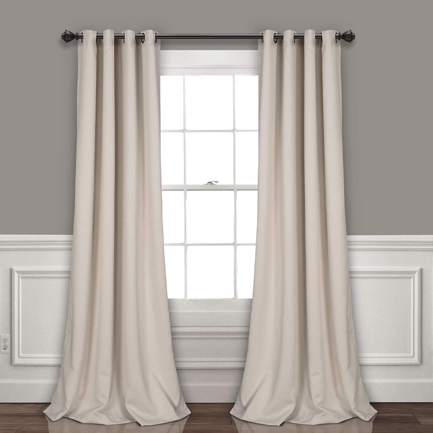Lush Decor Par de cortinas opacas isoladas com furos, 52 polegadas de largura x 95 polegadas de comprimento
