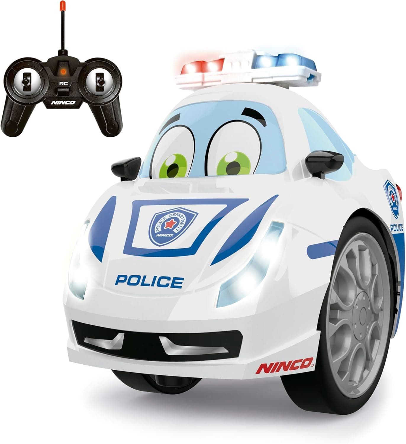 Ninco Pre-school Dual Police RC Car | Carro telecomandado de polícia com luzes, som e rotações 360° para crianças a partir dos 6 anos