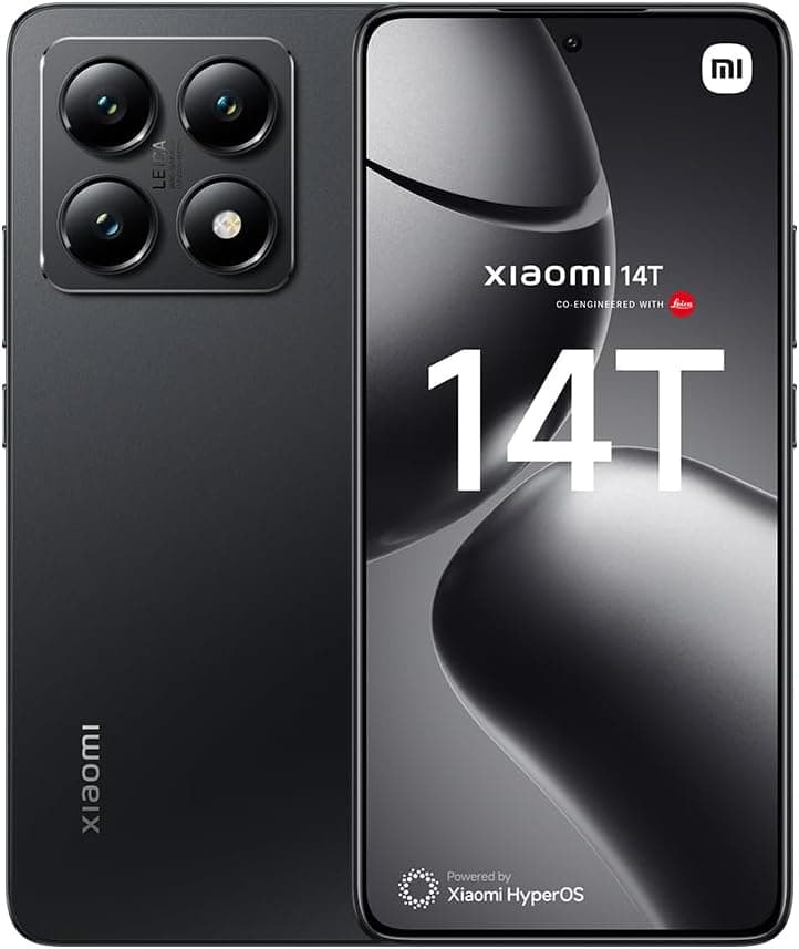 Xiaomi 14T Smartphone de 12 + 256 GB, lentes Leica Summilux, MediaTek Dimensity 8300 ultra para ecrã AMOLED de 6,67'' de 144 Hz, HyperCharge 67W, preto titânio (versão ES)