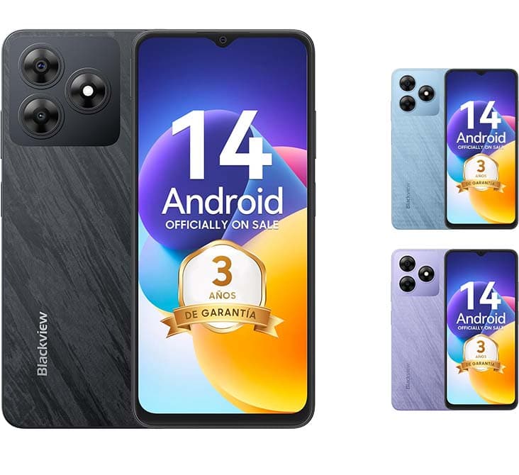 Blackview Android 14 Wave 8C Telemóvel 6+64 GB/2TB, 6,56" HD + IPS, carregador rápido 10 W, smartphone 13 MP+8 MP/4G Dual SIM/Octa-Core/Face ID/OTG/GPS/Layer telemóvel / 3 anos de garantia móvel 2024