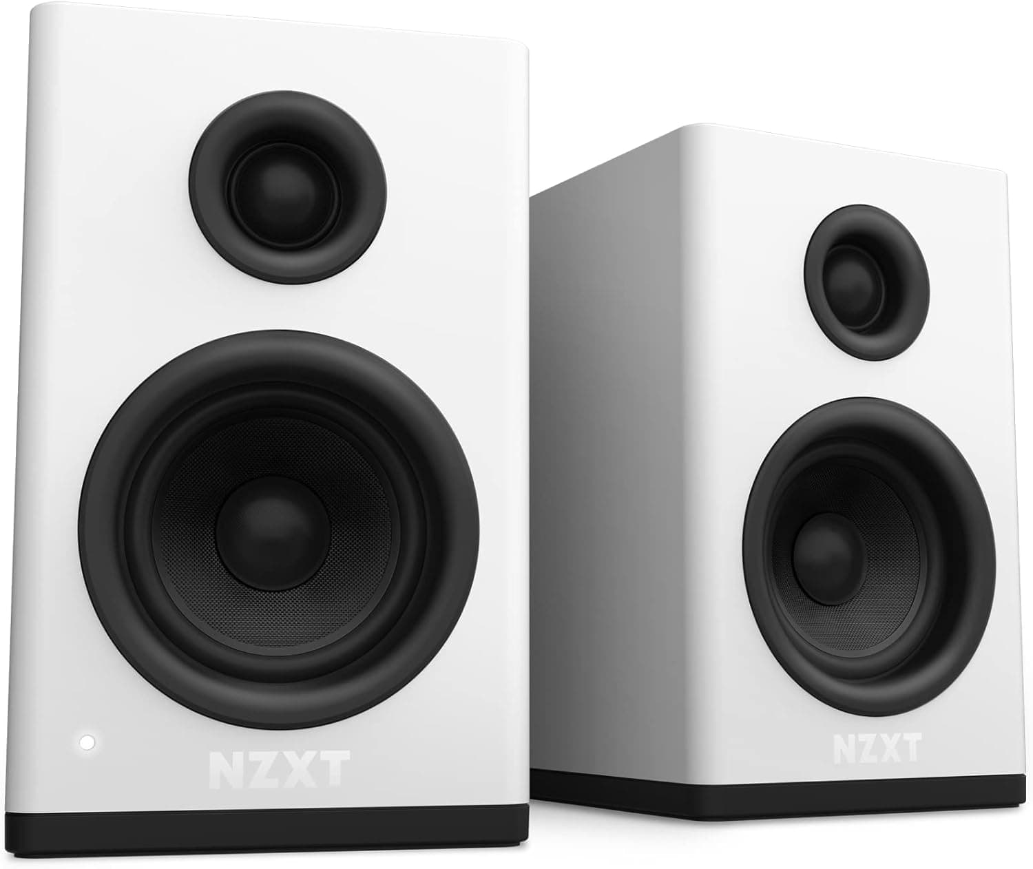 NZXT Relay Altifalantes de mesa para PC gaming - AP-SPKW2-EU - Som de alcance total - 80 watts - Alta gama dinâmica - Tweeters de cúpula de seda - Woofers de fibra de vidro - branco