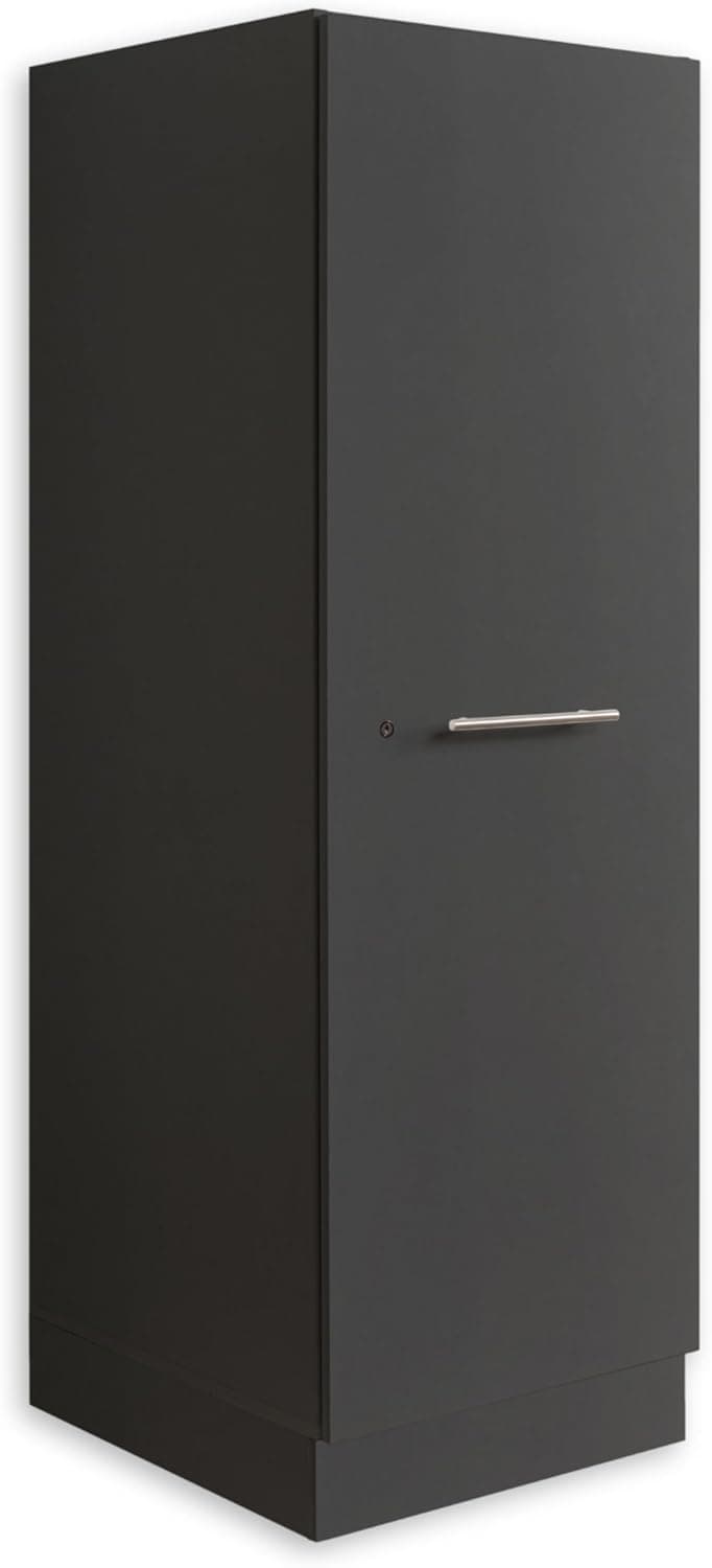 Laundreezy | Armário multiúsos para lavandaria antracite com amplo espaço de arrumação 50 x 162 x 67,5 cm