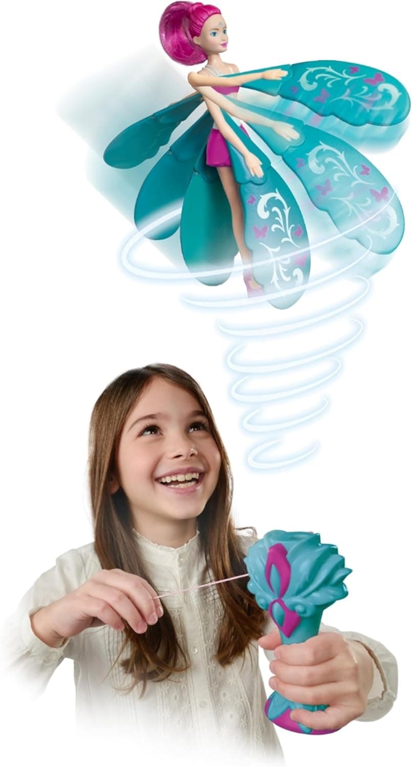 Bizak Sky Dancers, Turquesa é uma boneca fantasia de 18 cm de altura que desdobra as suas asas e voa de verdade, posicionando-a na sua base e descola-a (62303000)