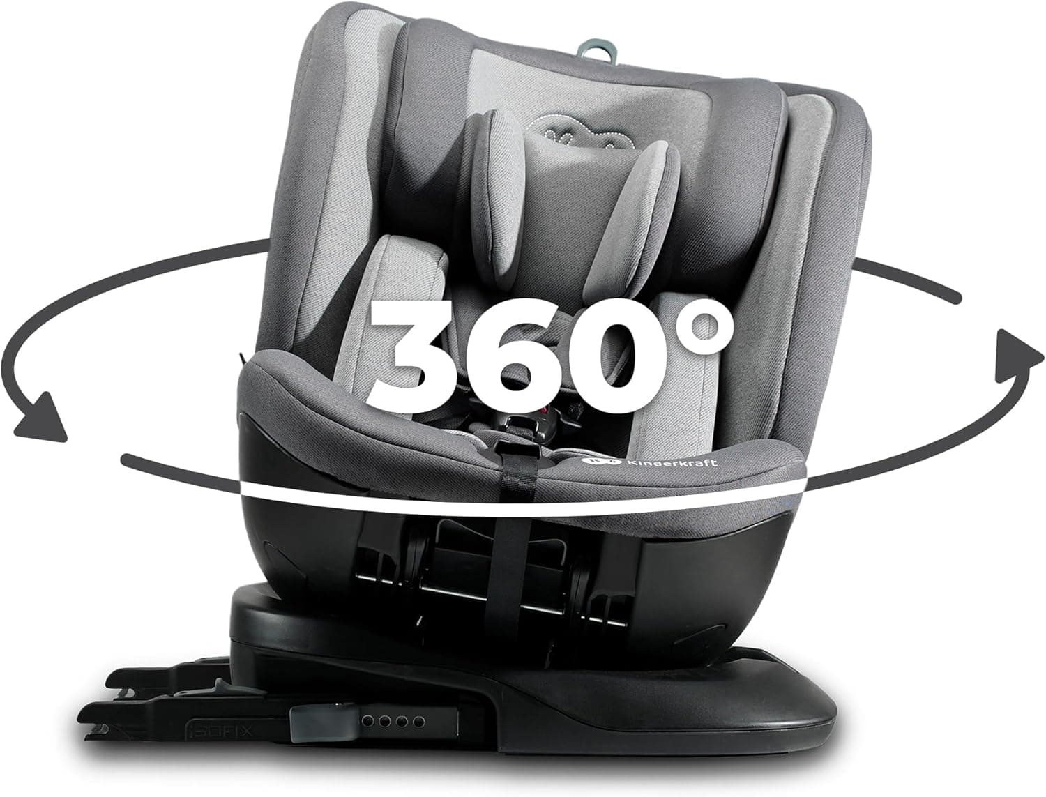 Kinderkraft XPEDITION 2 I-Size, cadeira de carro, isolfix, cadeira de carro para bebé, para crianças, ajustável, 5 posições, cadeira, para carro, assento de carro, giratório de 360º, grupo 0 / 1/2/3,