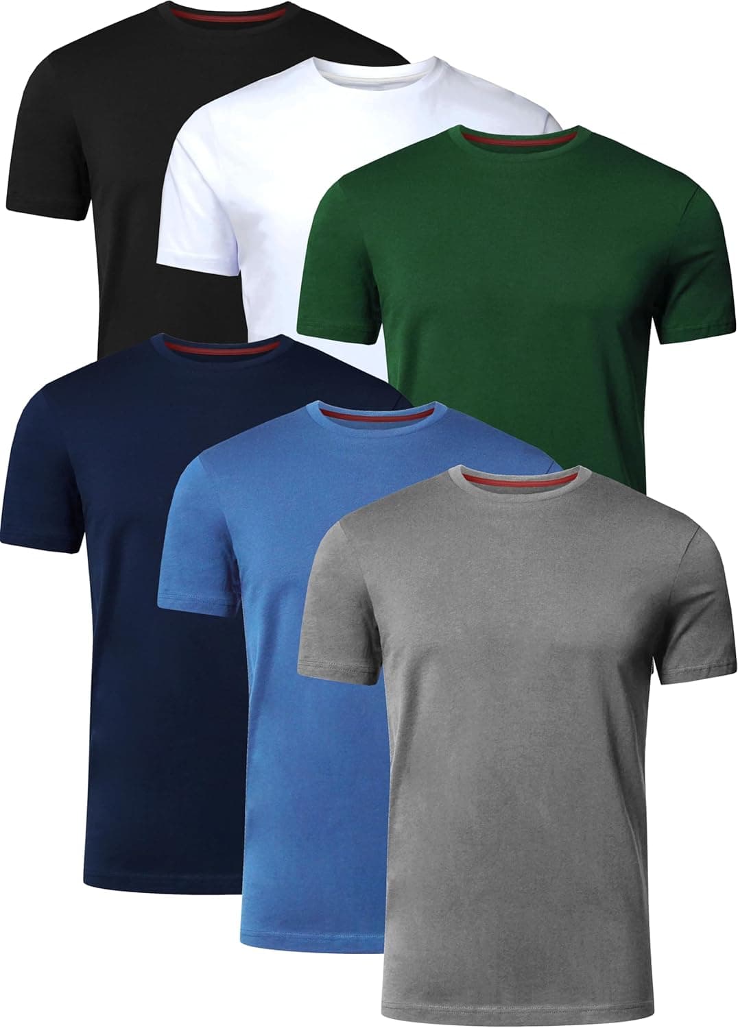 FULL TIME SPORTS® Conjunto de T-shirts para homem, pack de 6