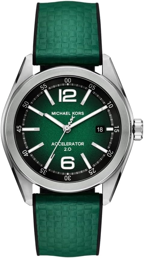 Michael Kors Relógio analógico para homem de quartzo com correia em Nylon MK9173, verde, Correia