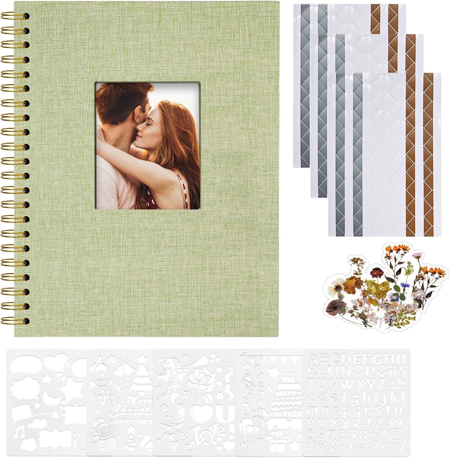 Vienrose Scrapbook Photo Album | Álbum de fotografias em linho com 40 páginas brancas para scrapbooking