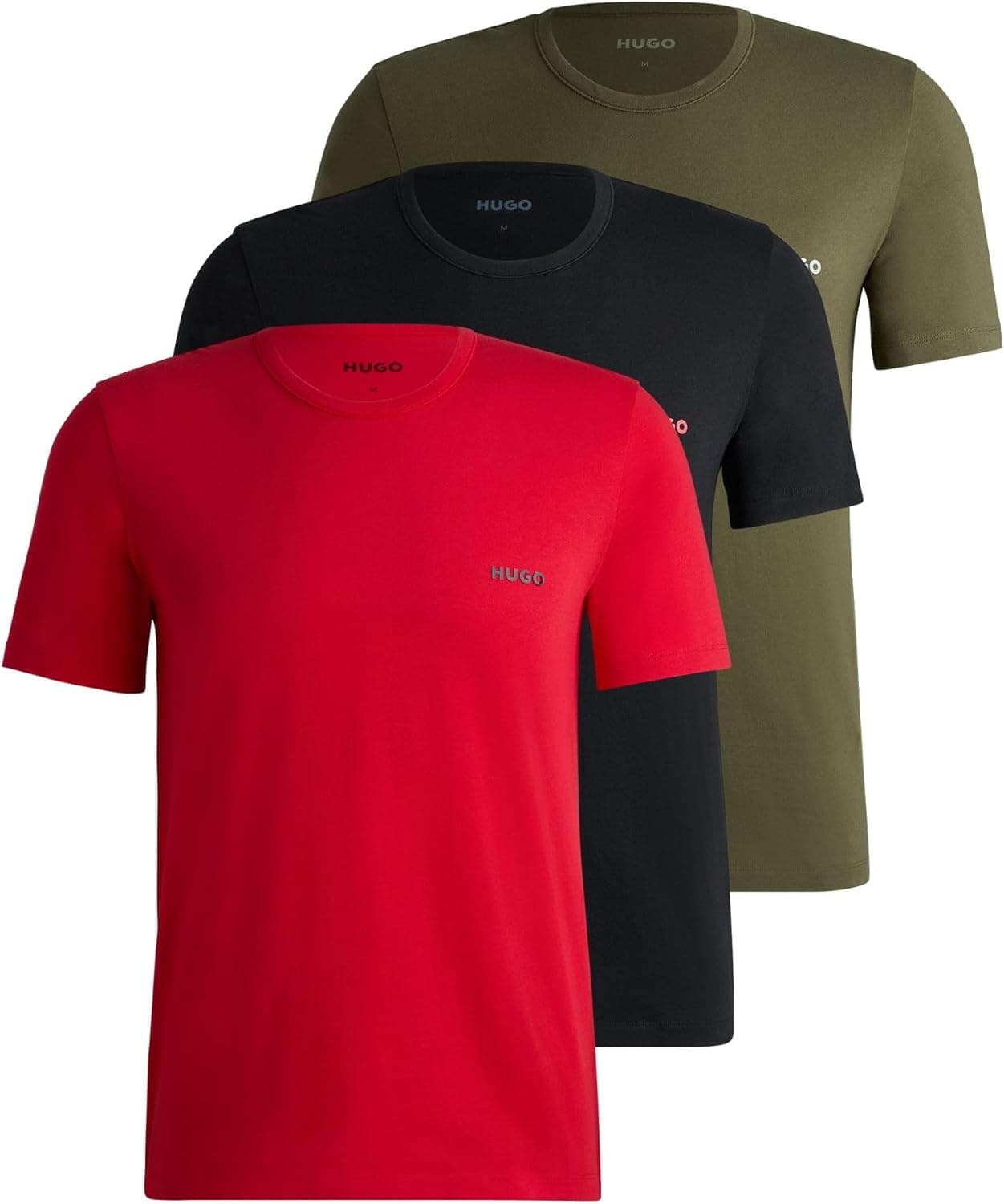 HUGO T-shirt RN Triplet P t-shirts para homem, pack de 3
